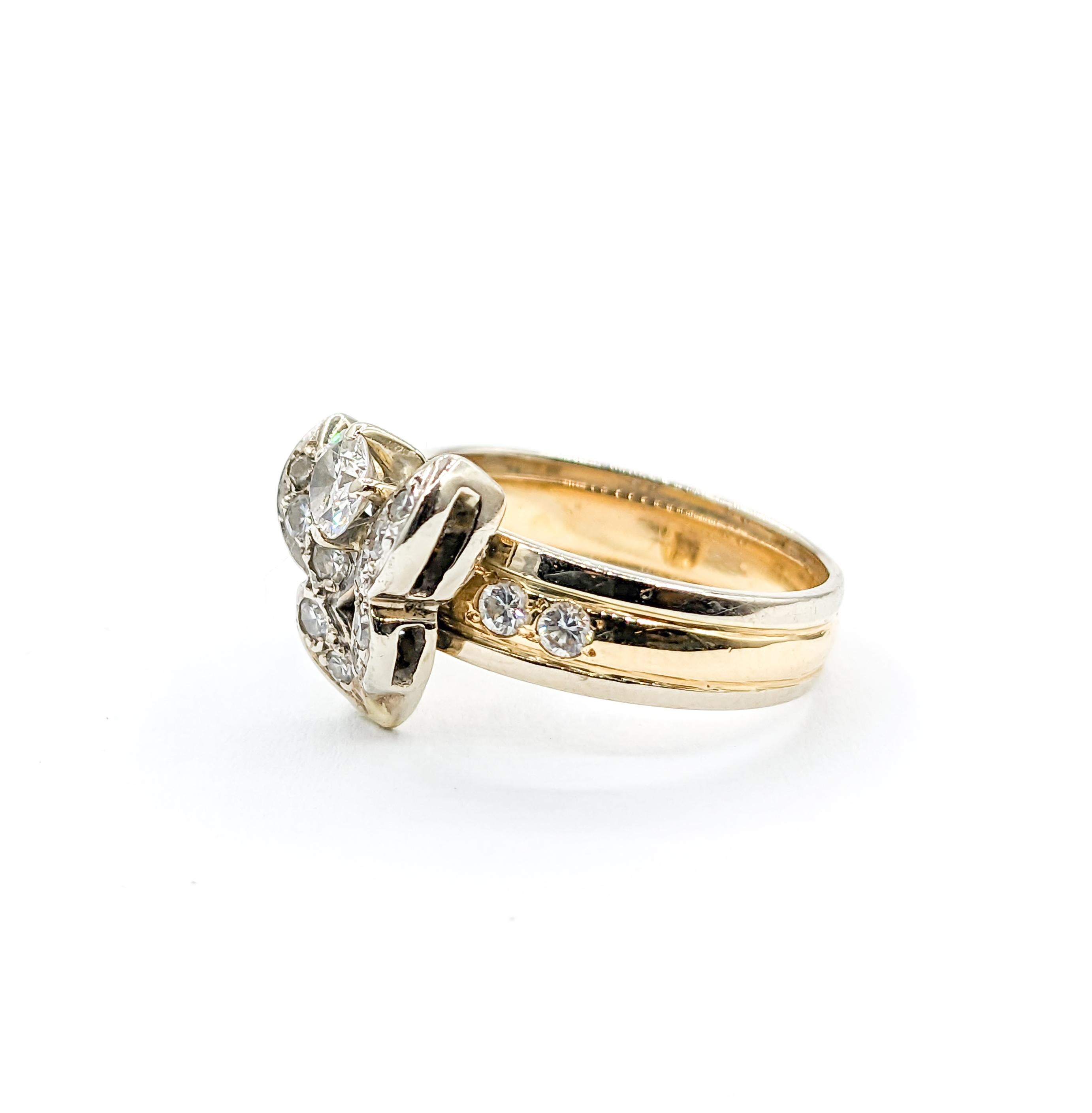 Free Form Wings Diamond Two-Tone Custom Ring For Sale 2