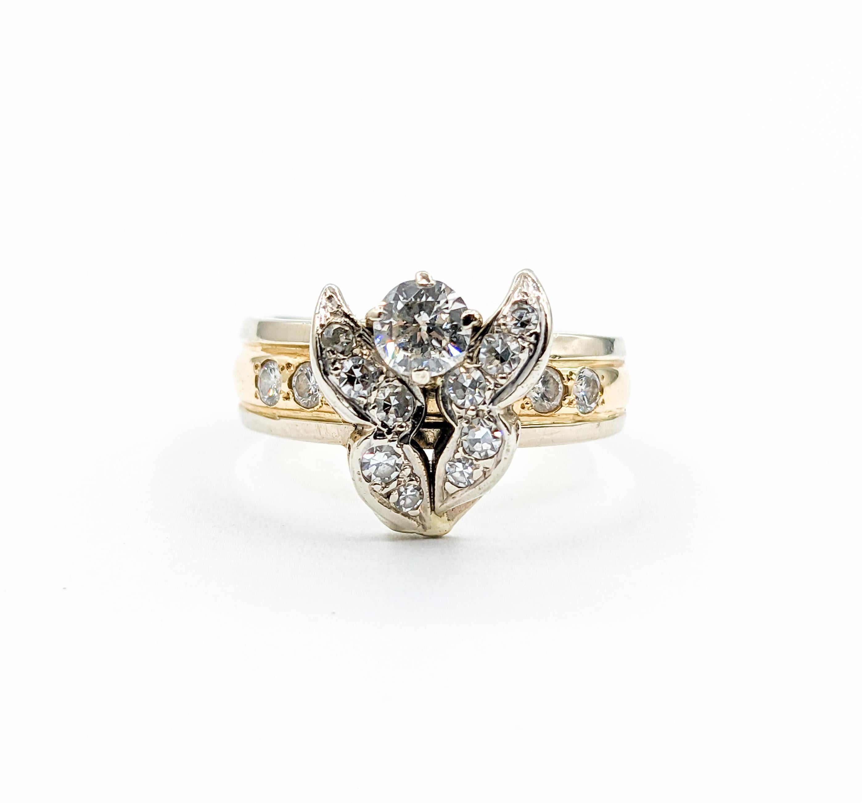 Free Form Wings Diamond Two-Tone Custom Ring For Sale 3