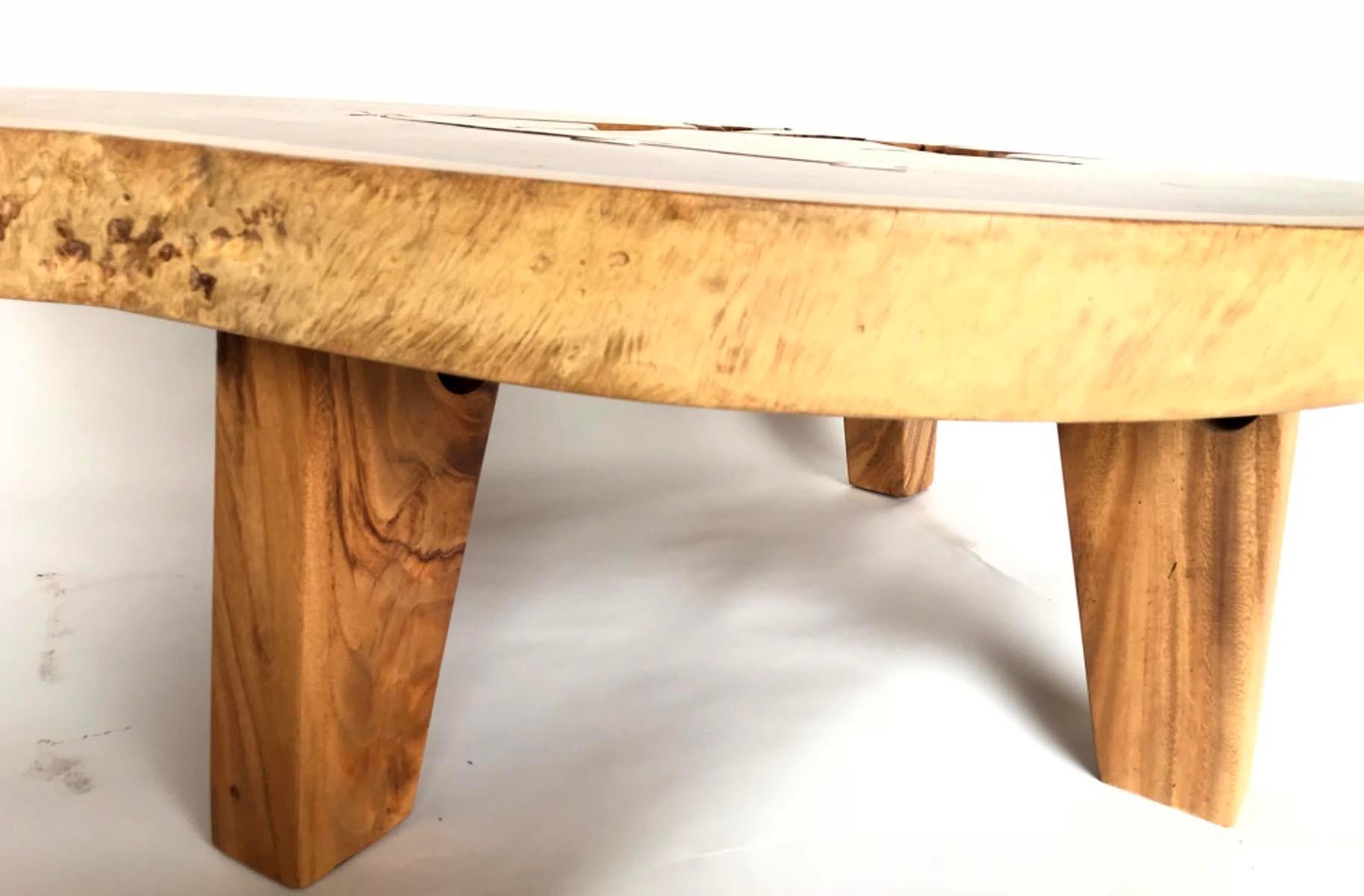 Guatemalan Free-Form Wood Coffee Table For Sale