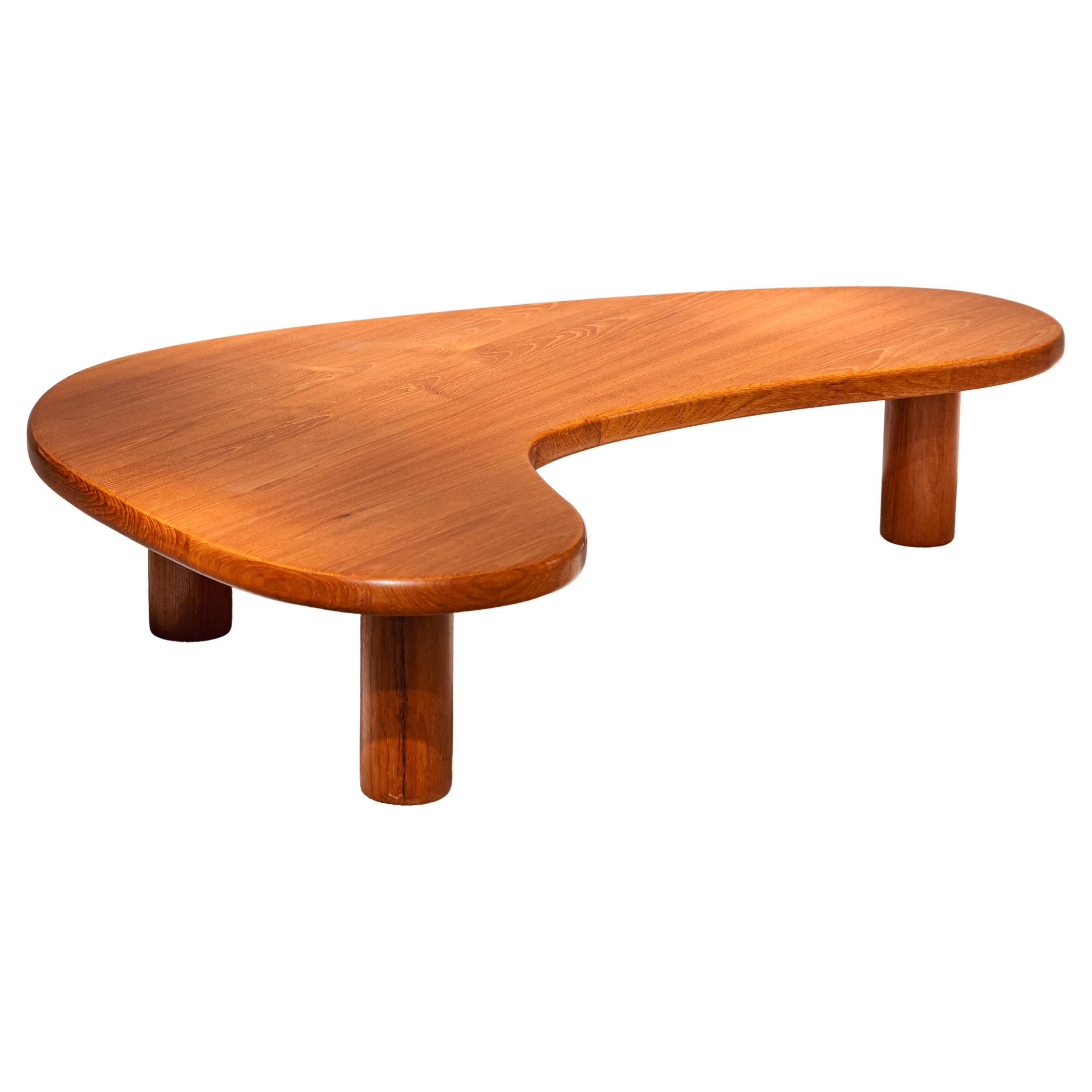 Free-form wood coffee table