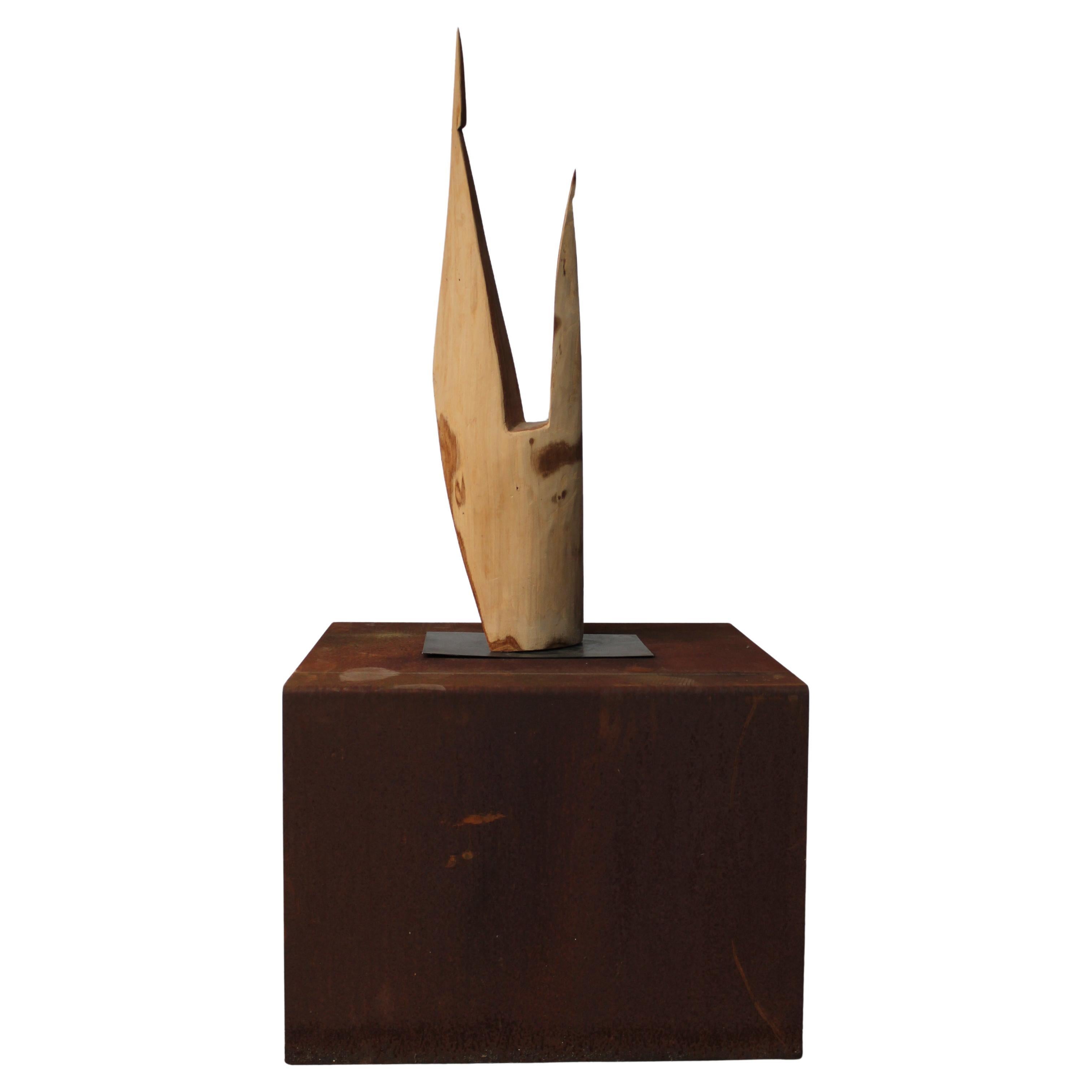 Scultura in legno a forma libera di Roland LAVIANNE (1948-2022). Circa 1990.