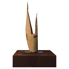 Free form wooden sculpture by Roland LAVIANNE