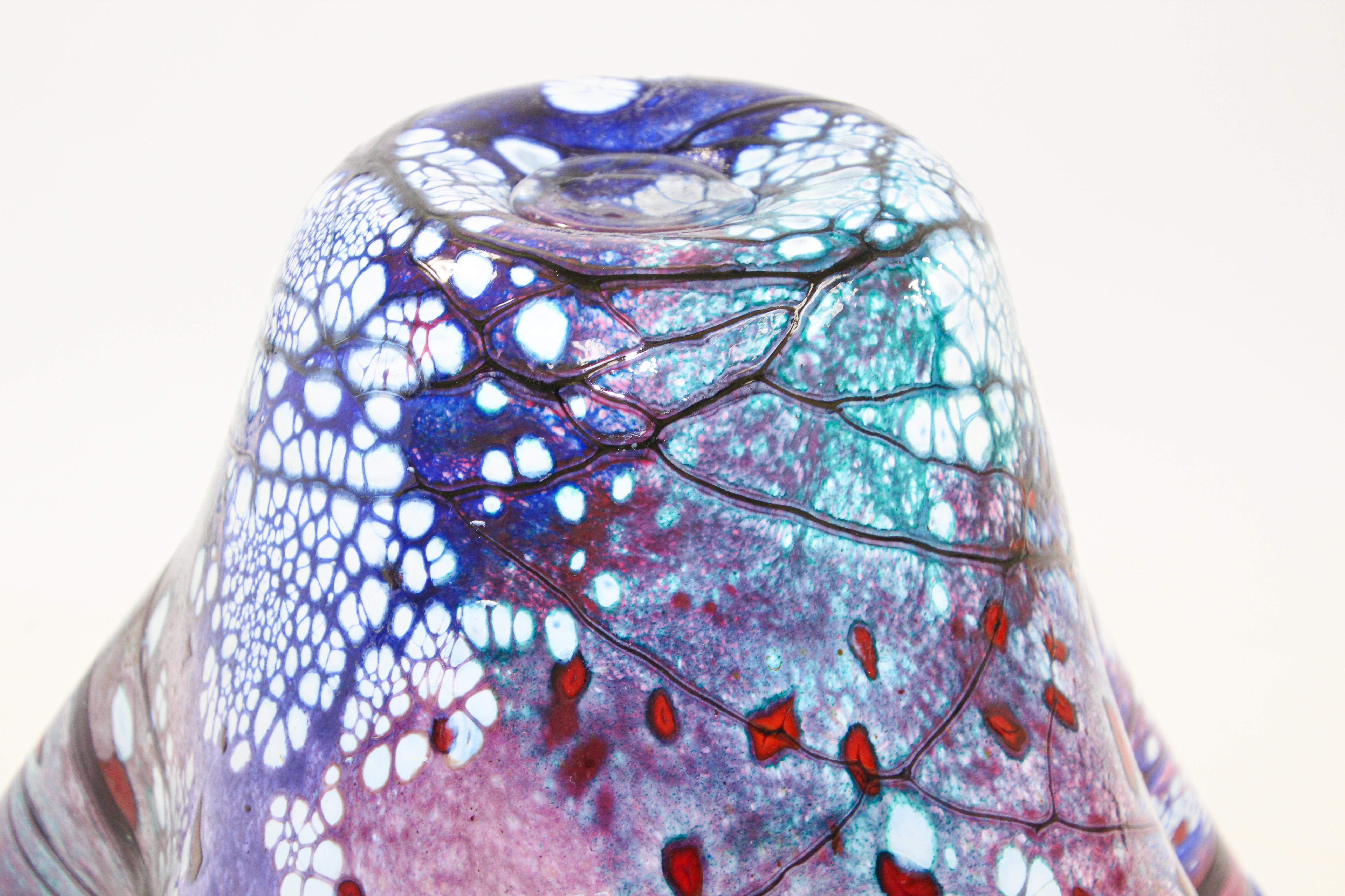 Free Organic Form Signed Blown Art Glass Vase by Bill Kasper 5