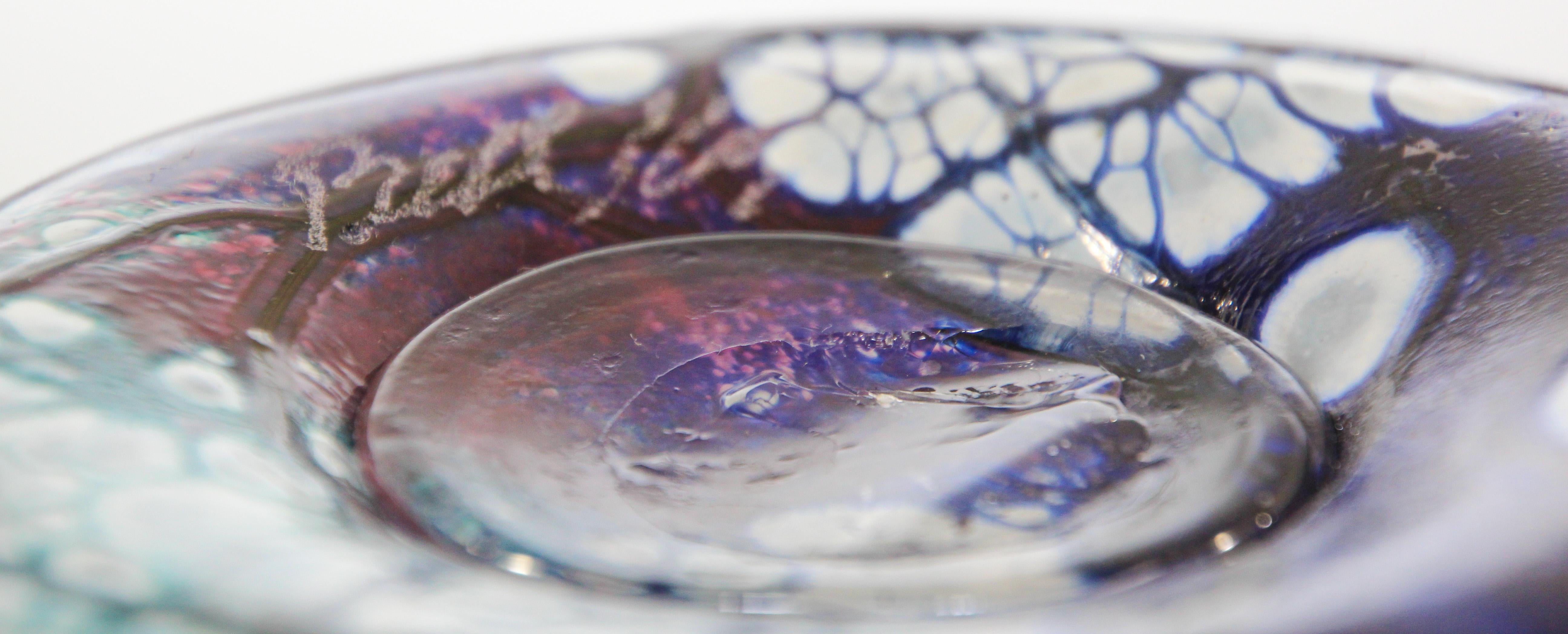 Free Organic Form Signed Blown Art Glass Vase by Bill Kasper 7