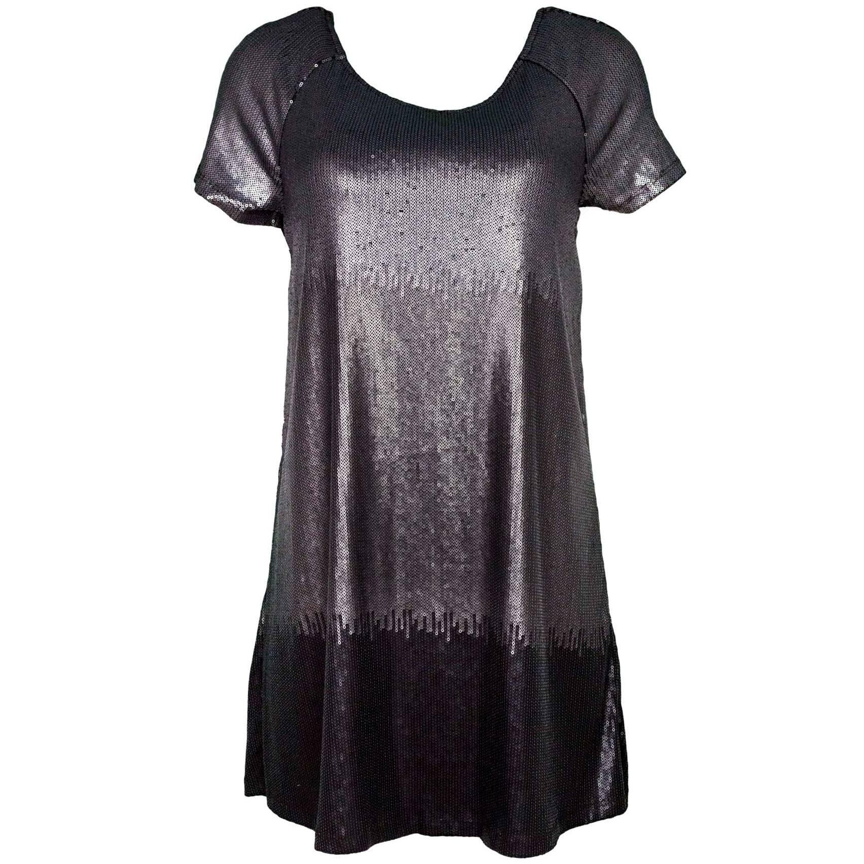 Free People Black & Grey Sequin Ombre Dress Sz S