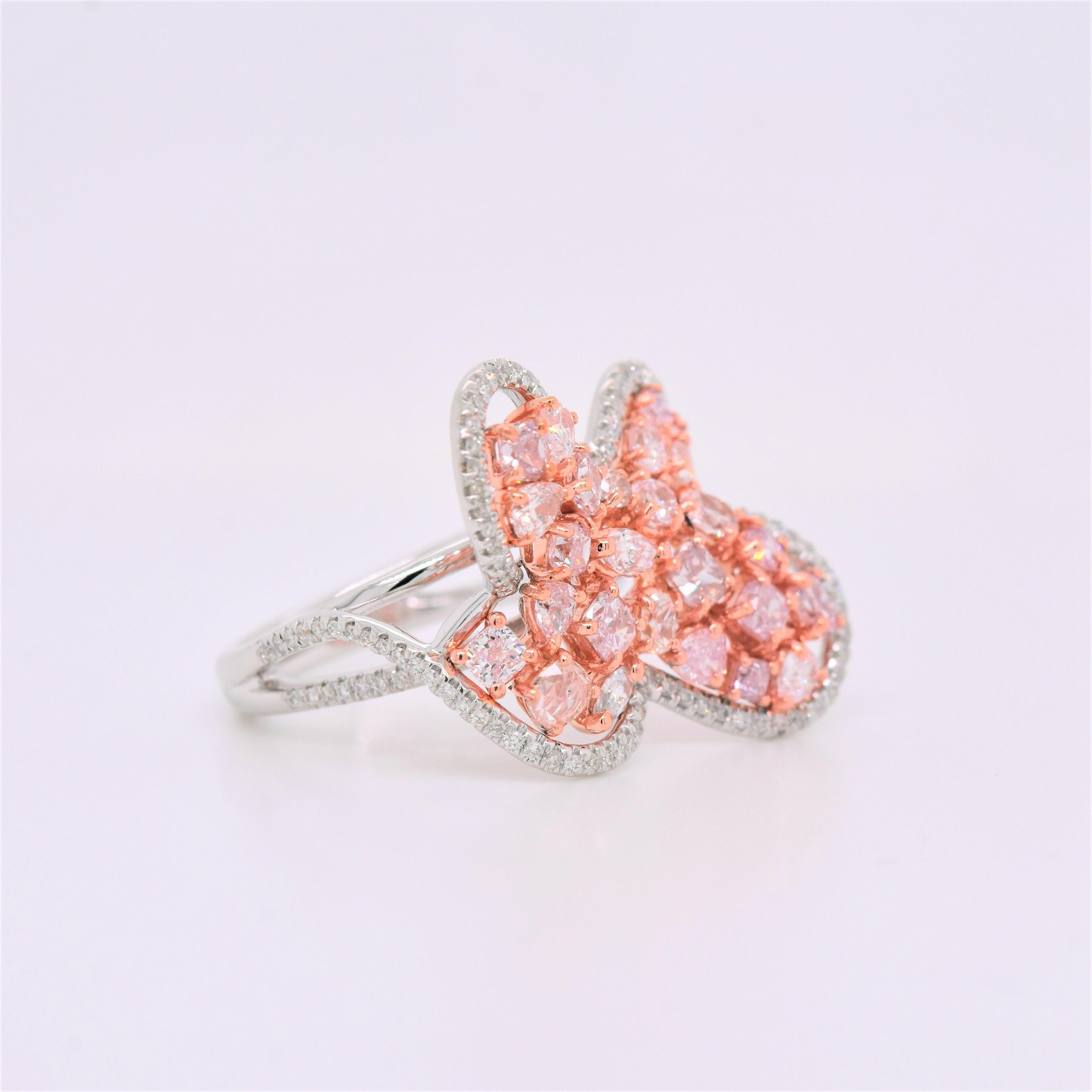 Contemporain Bague fantaisie en diamant rose de 2,70 carats 