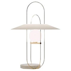 Free Ship Setareh Medium Table Lamp Marble Base W/Gold Metal Wire Fontana Arte