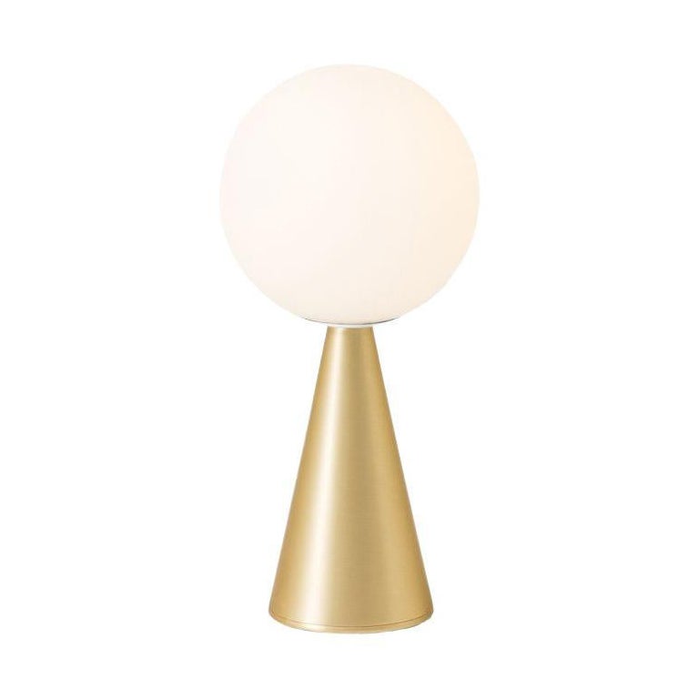 Envío gratuito Lámpara de mesa Bilia Led - Base de latón, cristal satinado blanco Fontana Arte