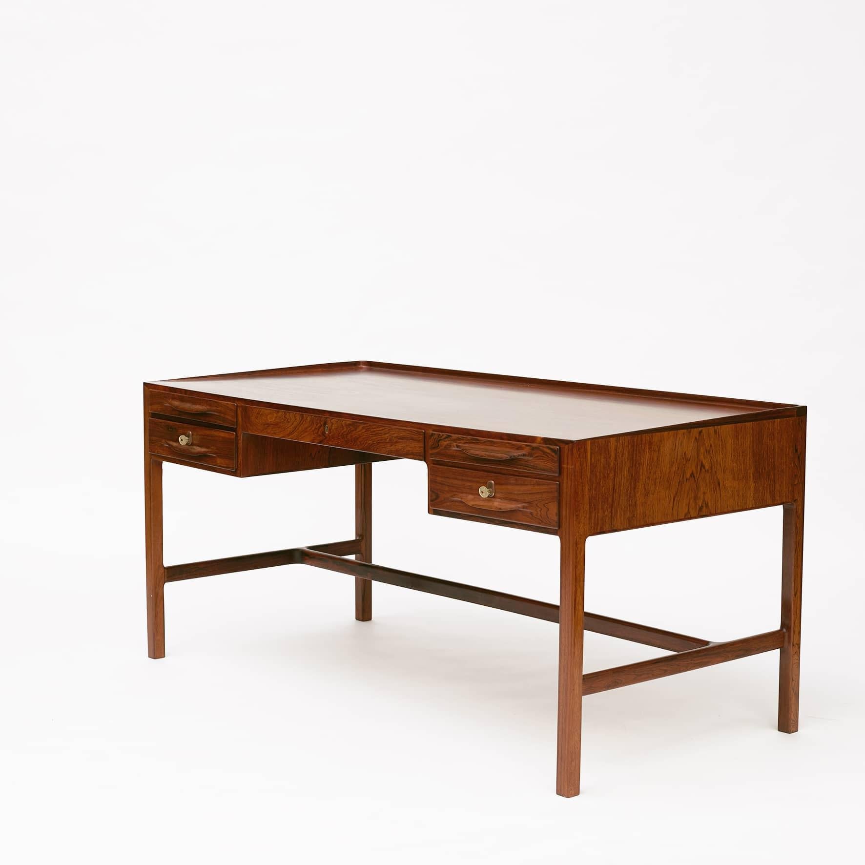 Scandinavian Modern Free Standing Palisander Desk by Kurt Østervig