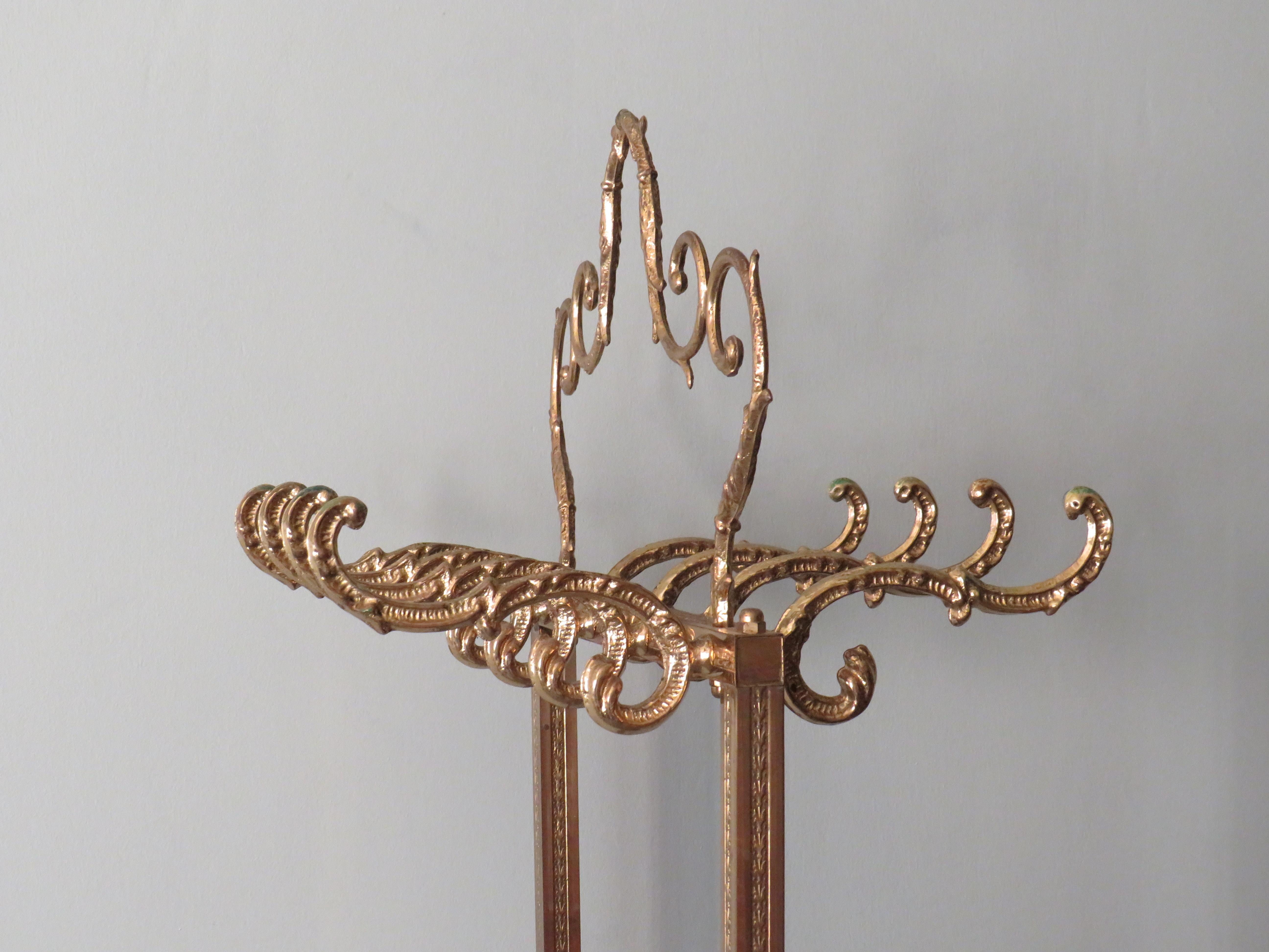 Free Standing Coat Rack in Hollywood Regency Style, 1970s In Good Condition For Sale In Herentals, BE