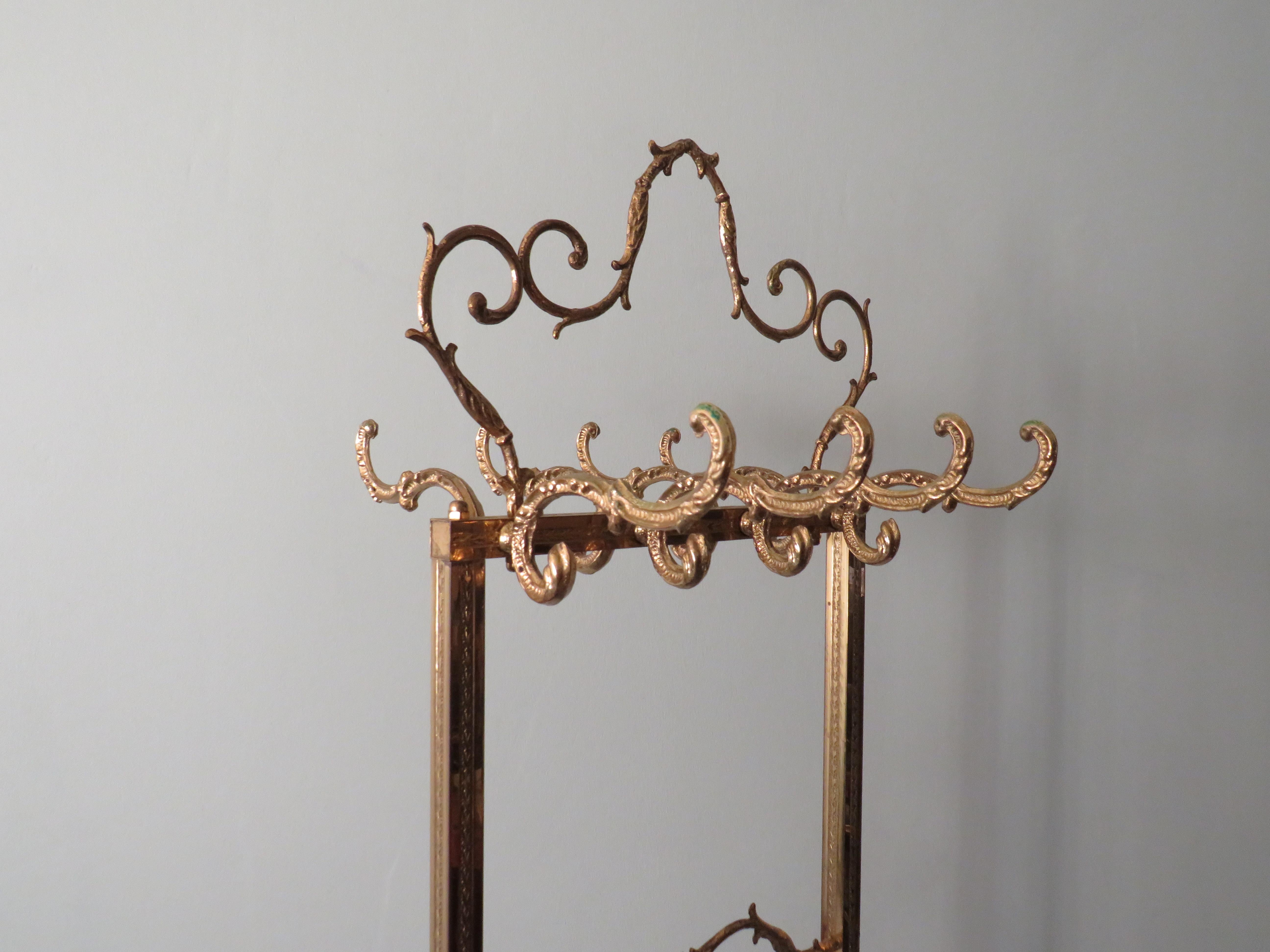 Late 20th Century Free Standing Coat Rack in Hollywood Regency Style, 1970s For Sale