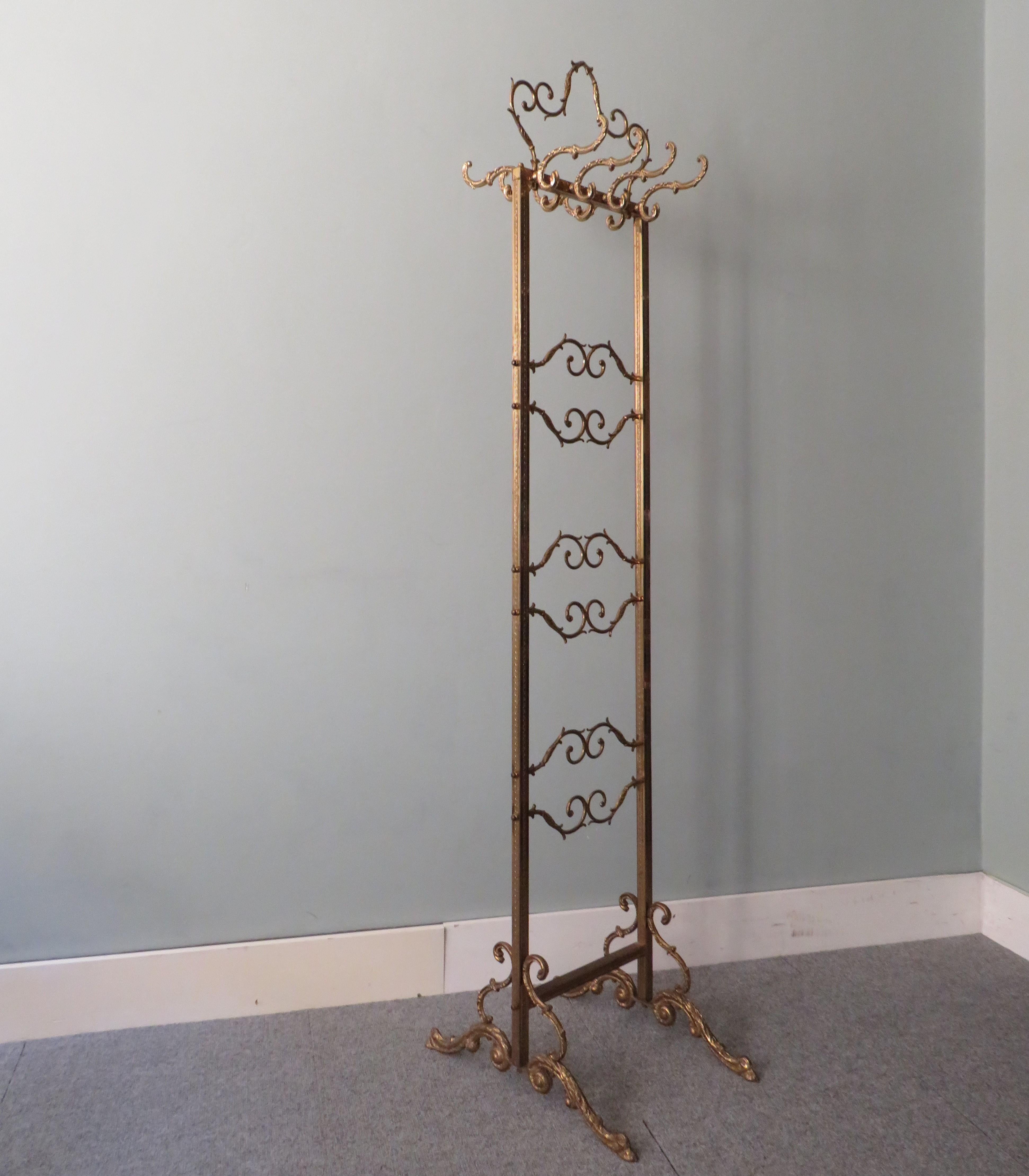 Free Standing Coat Rack in Hollywood Regency Style, 1970s For Sale 1