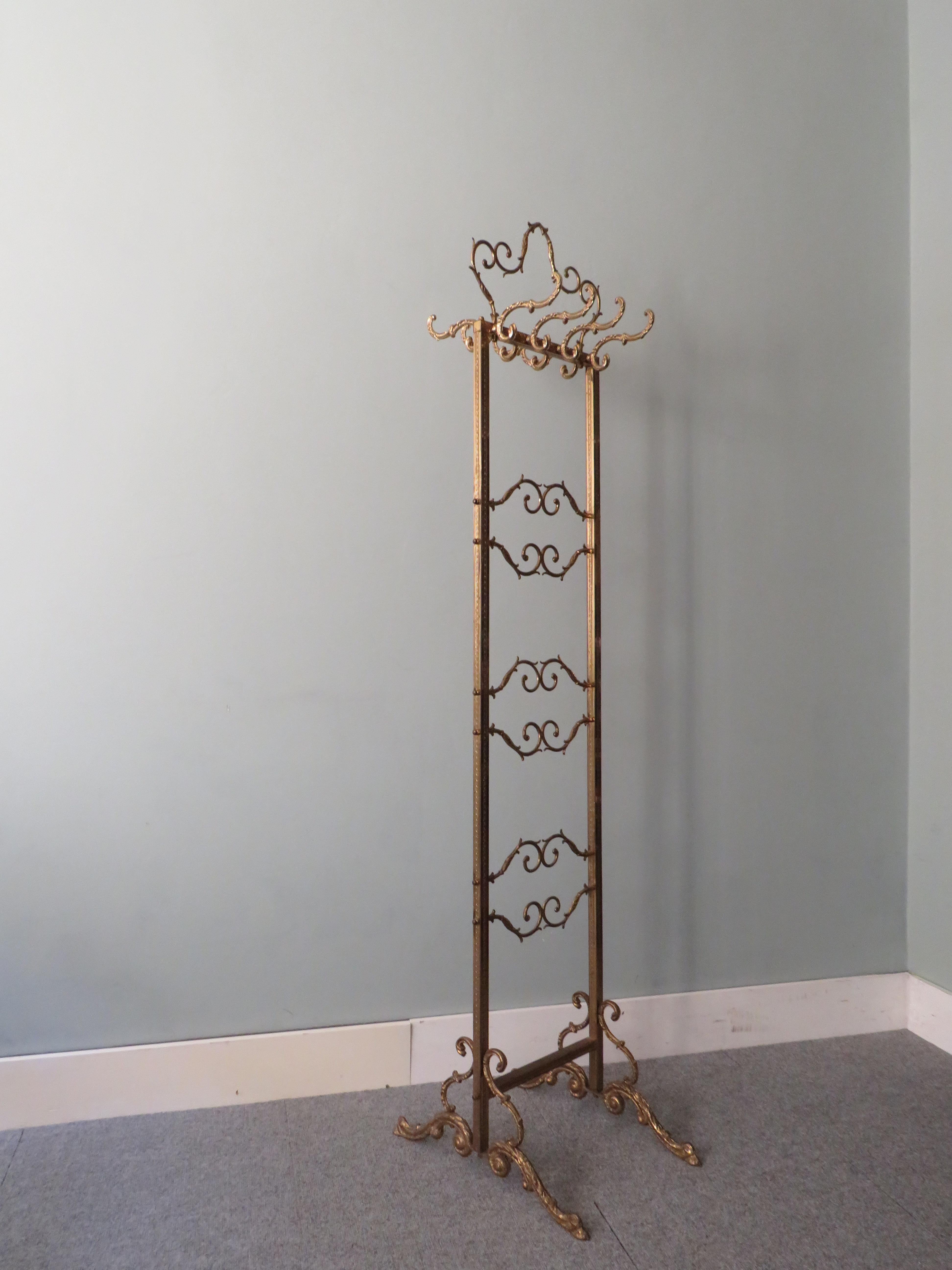 Free Standing Coat Rack in Hollywood Regency Style, 1970s For Sale 2