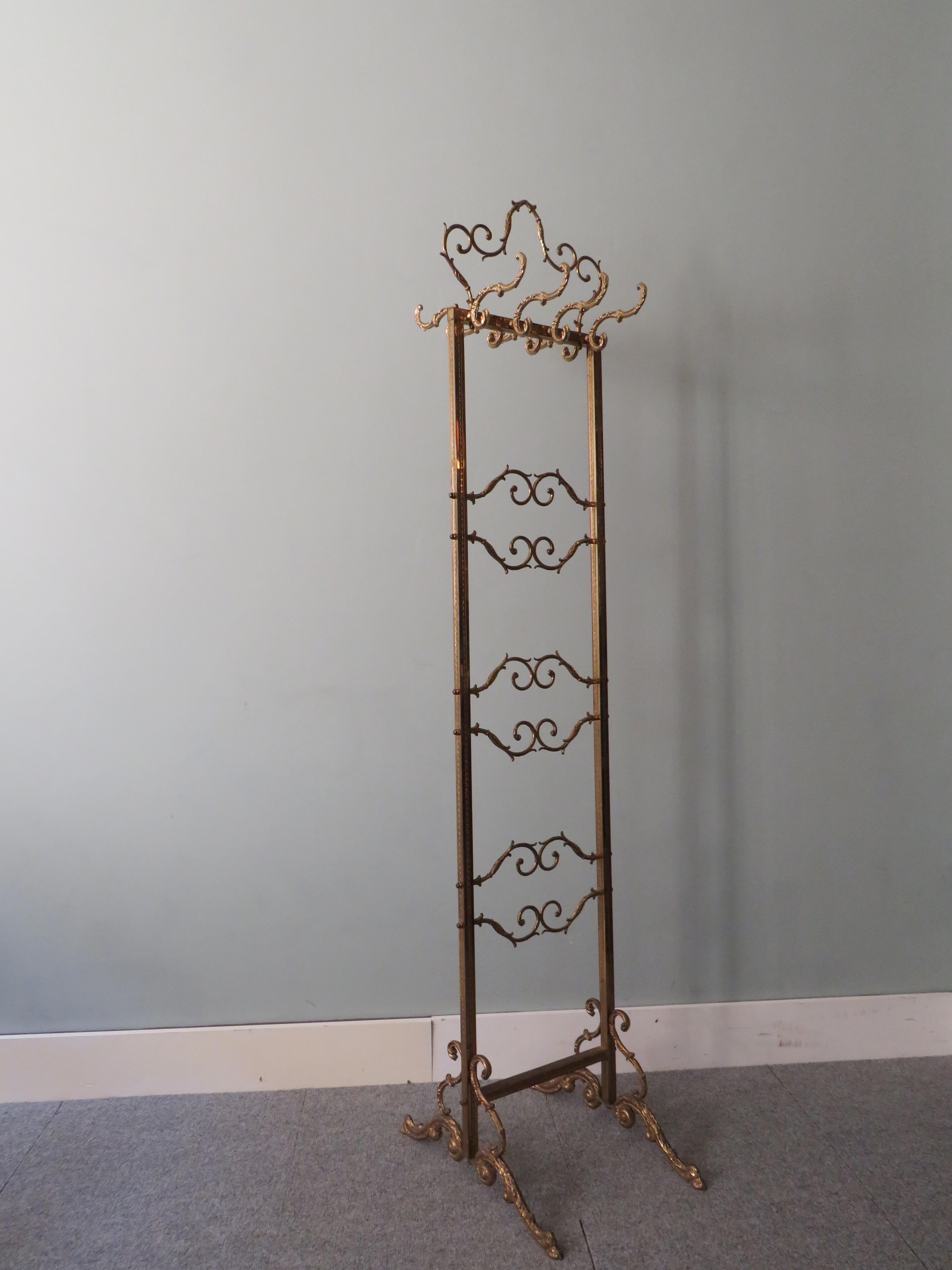 Free Standing Coat Rack in Hollywood Regency Style, 1970s For Sale 3