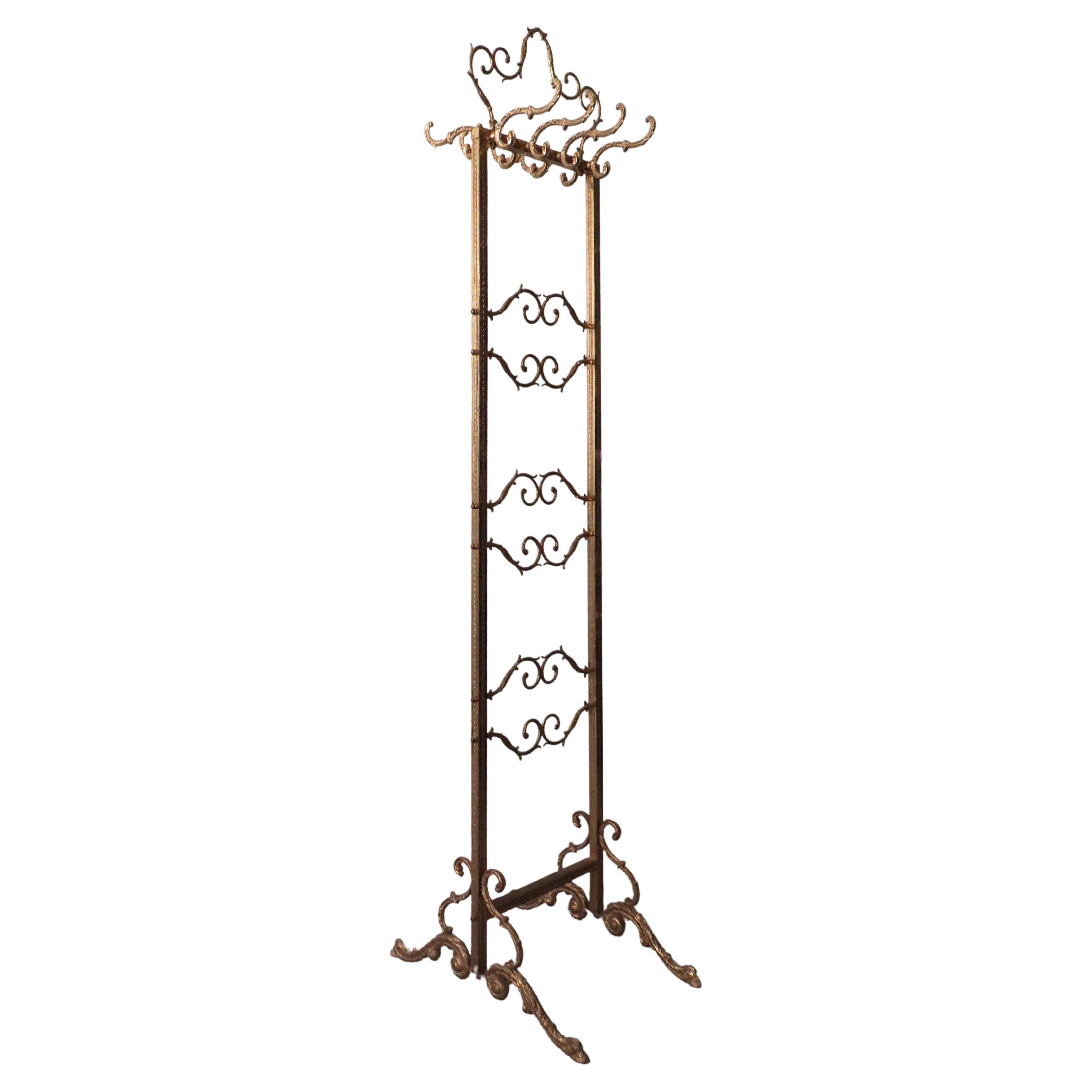 Free Standing Coat Rack in Hollywood Regency Style, 1970s For Sale