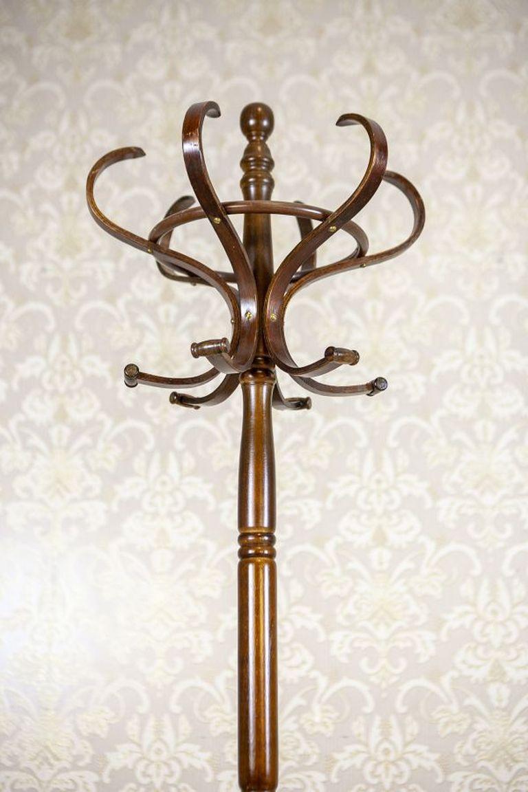 Tedesco Appendiabiti a piantana in stile Thonet degli anni '70 in marrone scuro