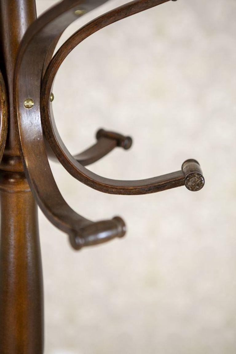 XX secolo Appendiabiti a piantana in stile Thonet degli anni '70 in marrone scuro