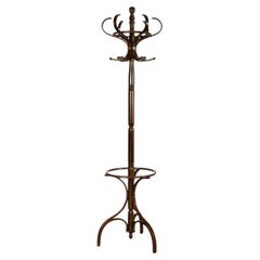 Free-Standing Coat Rack in the Thonet Style From the 1970s in Brown Dark