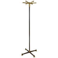 Free-Standing Coat Rack or Coat Stand Solid Brass, Steel, Cast Iron