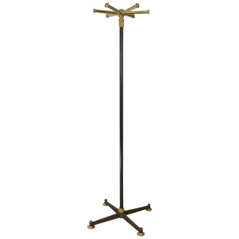 FreeStanding Coat Rack or Coat Stand Solid Brass, Steel, Cast Iron For