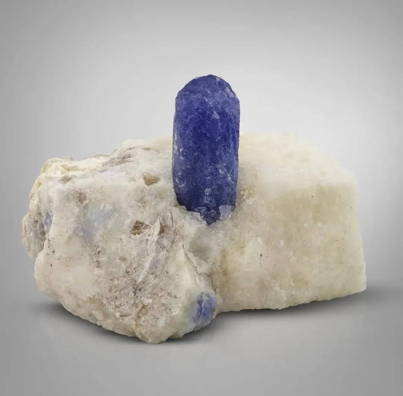 Free Standing Crystal Of Rare Hackmanite On Calcite From Afghanistan For Sale 8