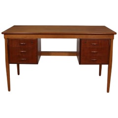 Freestanding Danish Modern Teak Desk-Bookcase Back