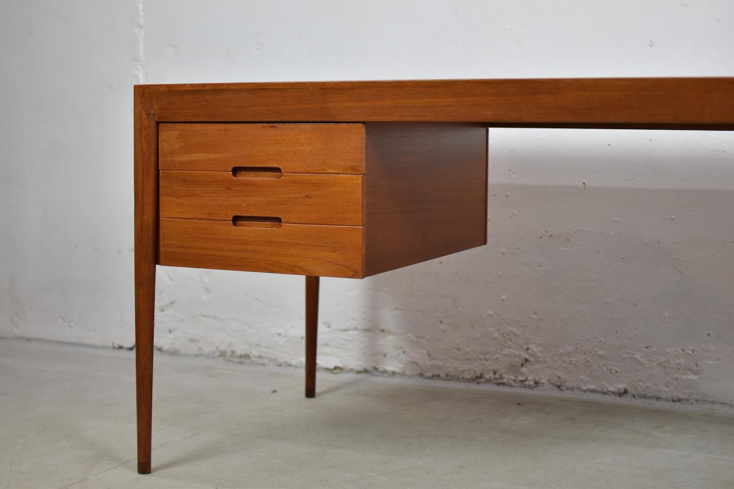 Danish Free Standing Desk by Erik Riisager for Haslev Møbelfabrik, Denmark, 1960s