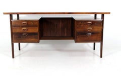 Freestanding Executive Rosewood Desk with Floating Top by Kai Kristiansen