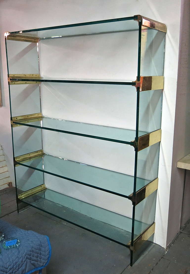 Freestanding Glass Shelving or Display Unit by Pace, USA, circa 1975