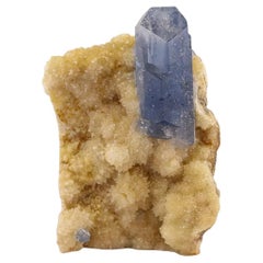 Free Standing Isolated Celestite Crystal On Calcite Matrix From Afghanistan