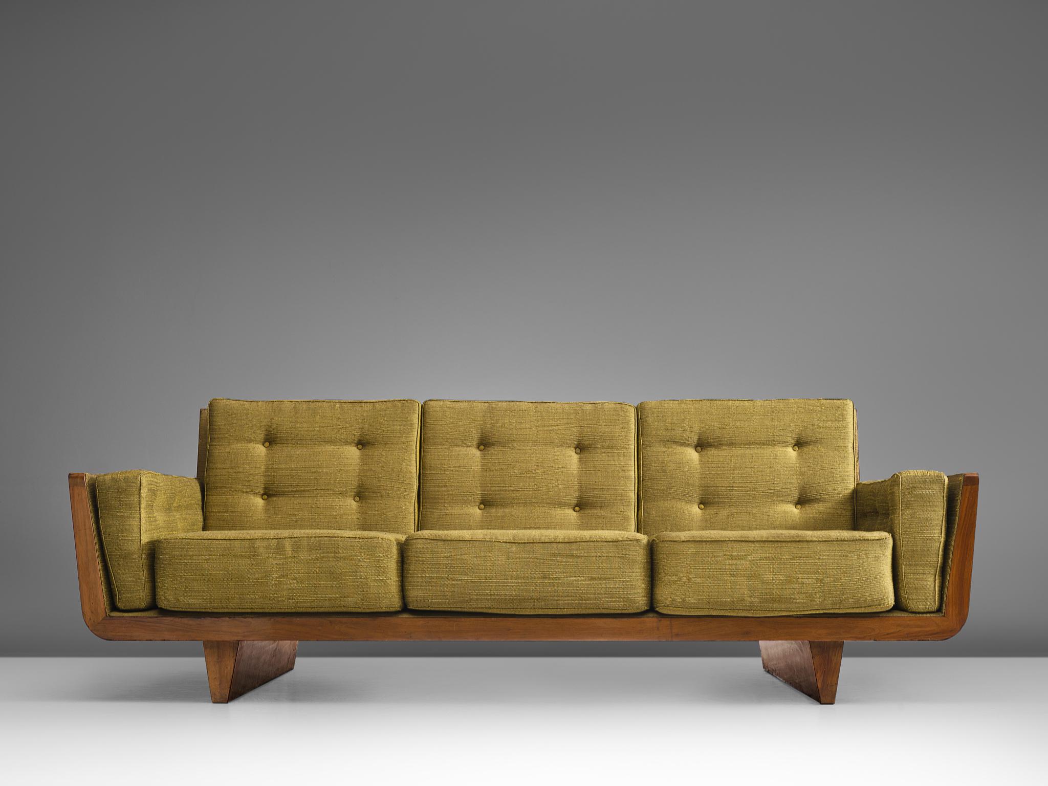 Mid-20th Century Freestanding Italian Sofa in Walnut