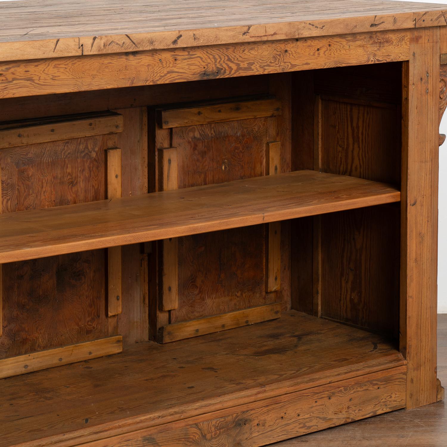 Free Standing Kitchen Island Old Shop Counter, France circa 1880 For Sale 6