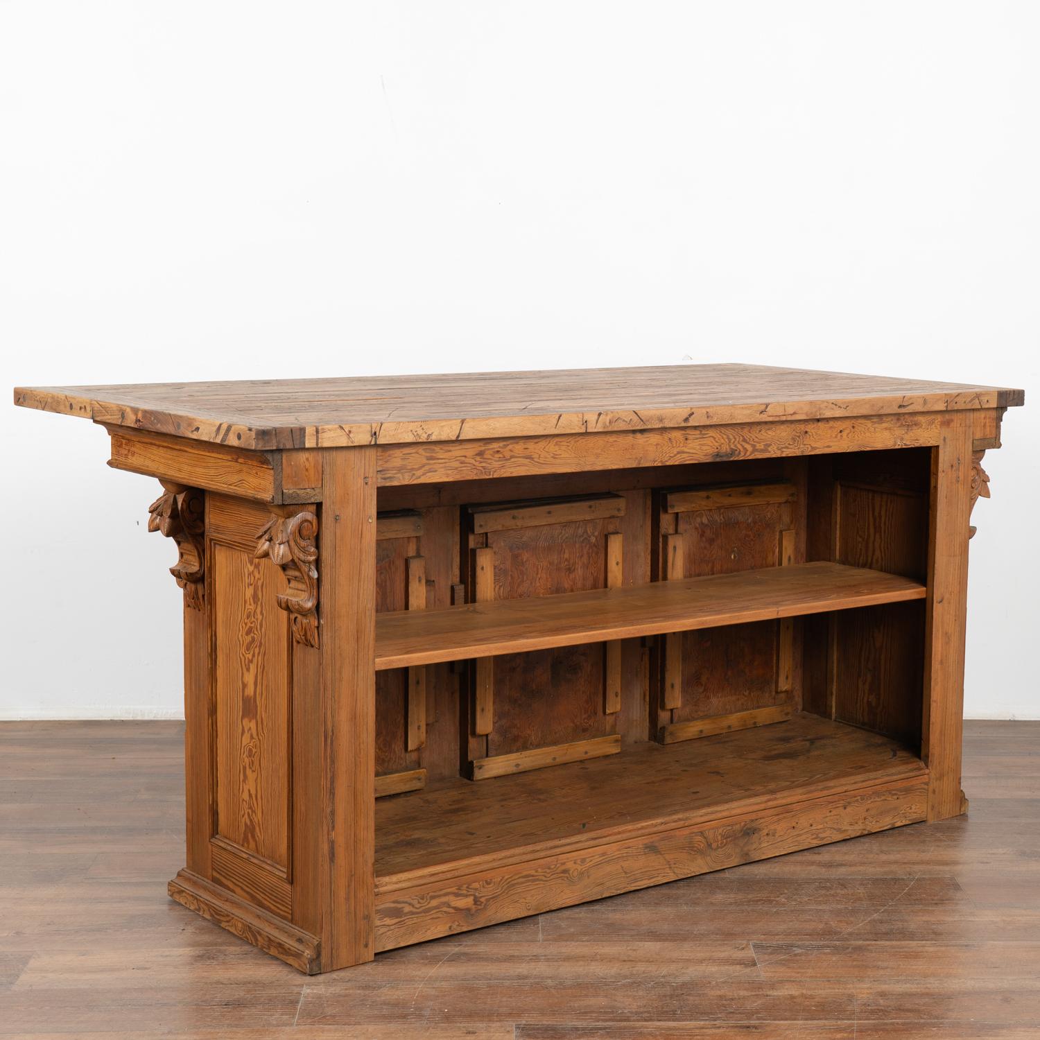 Free Standing Kitchen Island Old Shop Counter, France circa 1880 For Sale 7