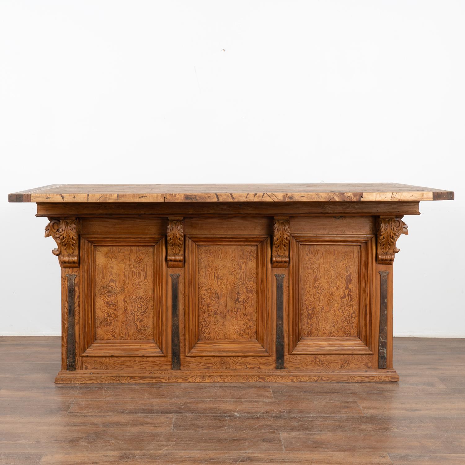Country Free Standing Kitchen Island Old Shop Counter, France circa 1880 For Sale