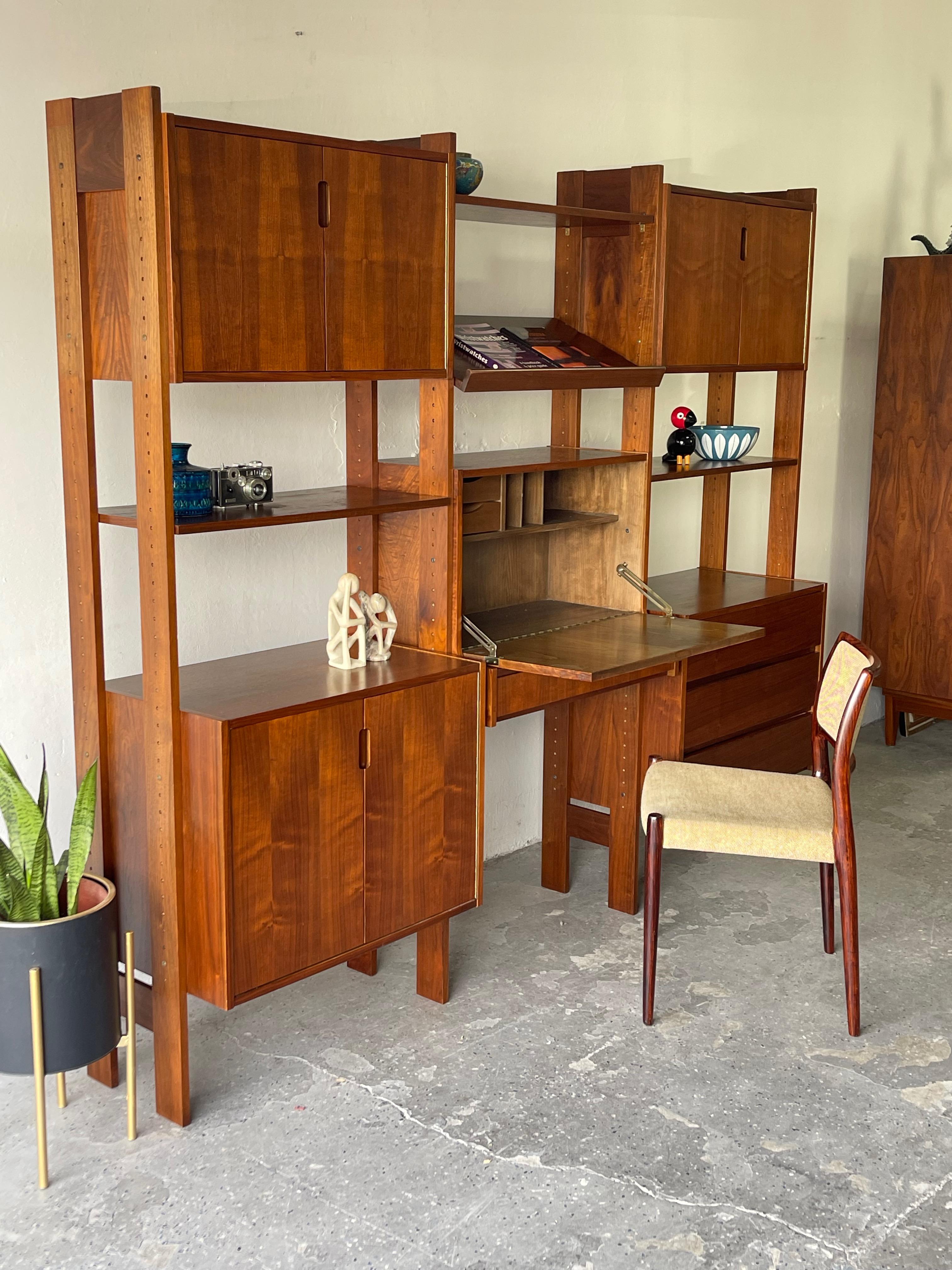 mid century room divider shelf