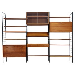 Vintage Free standing Mid century modular unit shelving system by Staples Ladderax