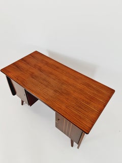 Freistehender Schreibtisch Mid century vintage German desk by Bähre Möbel, 1950s