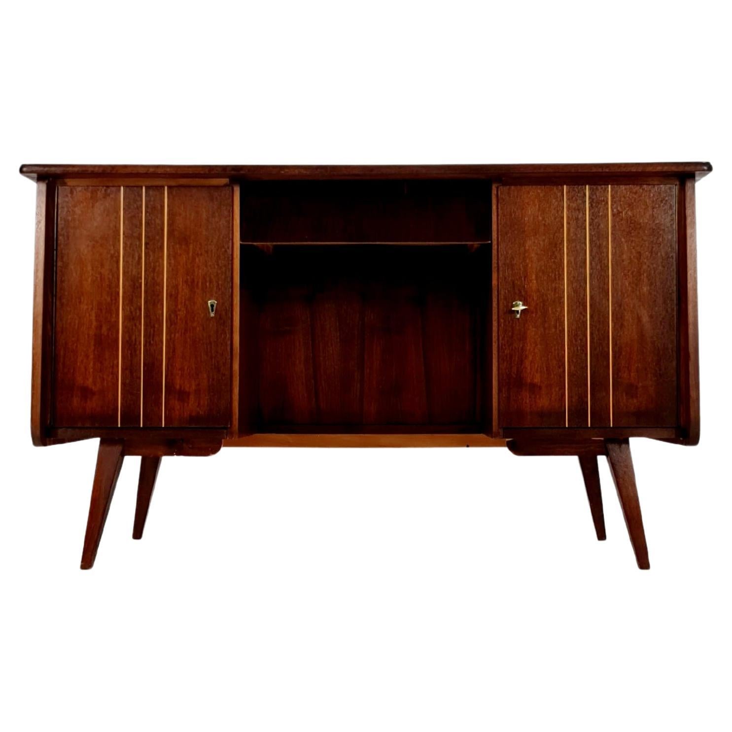 Free standing Mid century vintage desk German desk by Bähre Möbel, 1950s