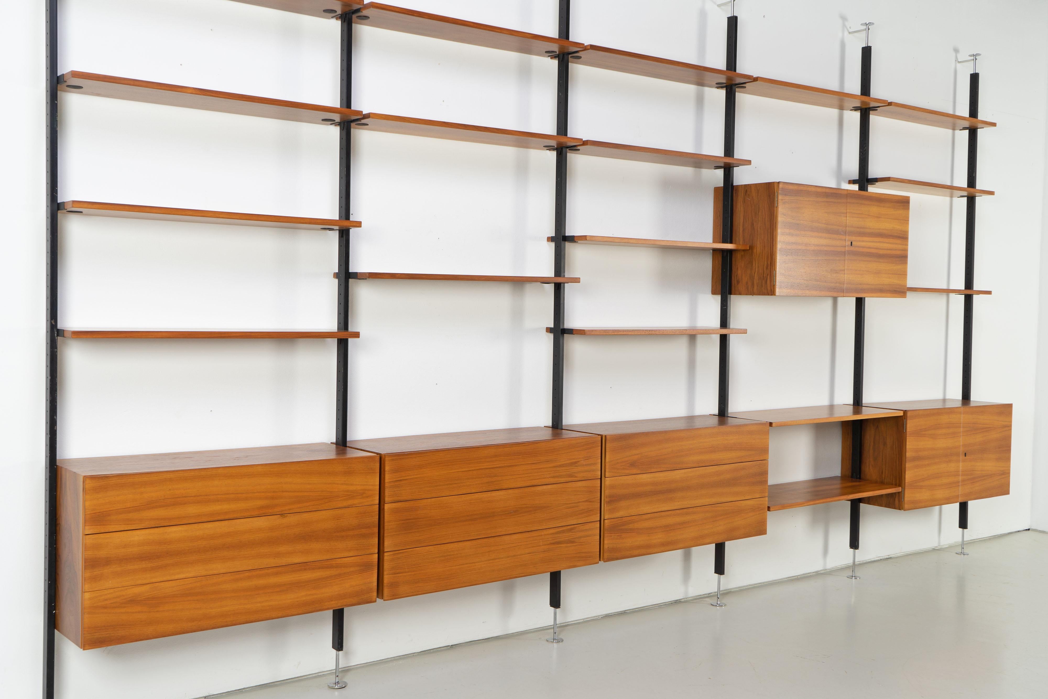 mid century shelves wall