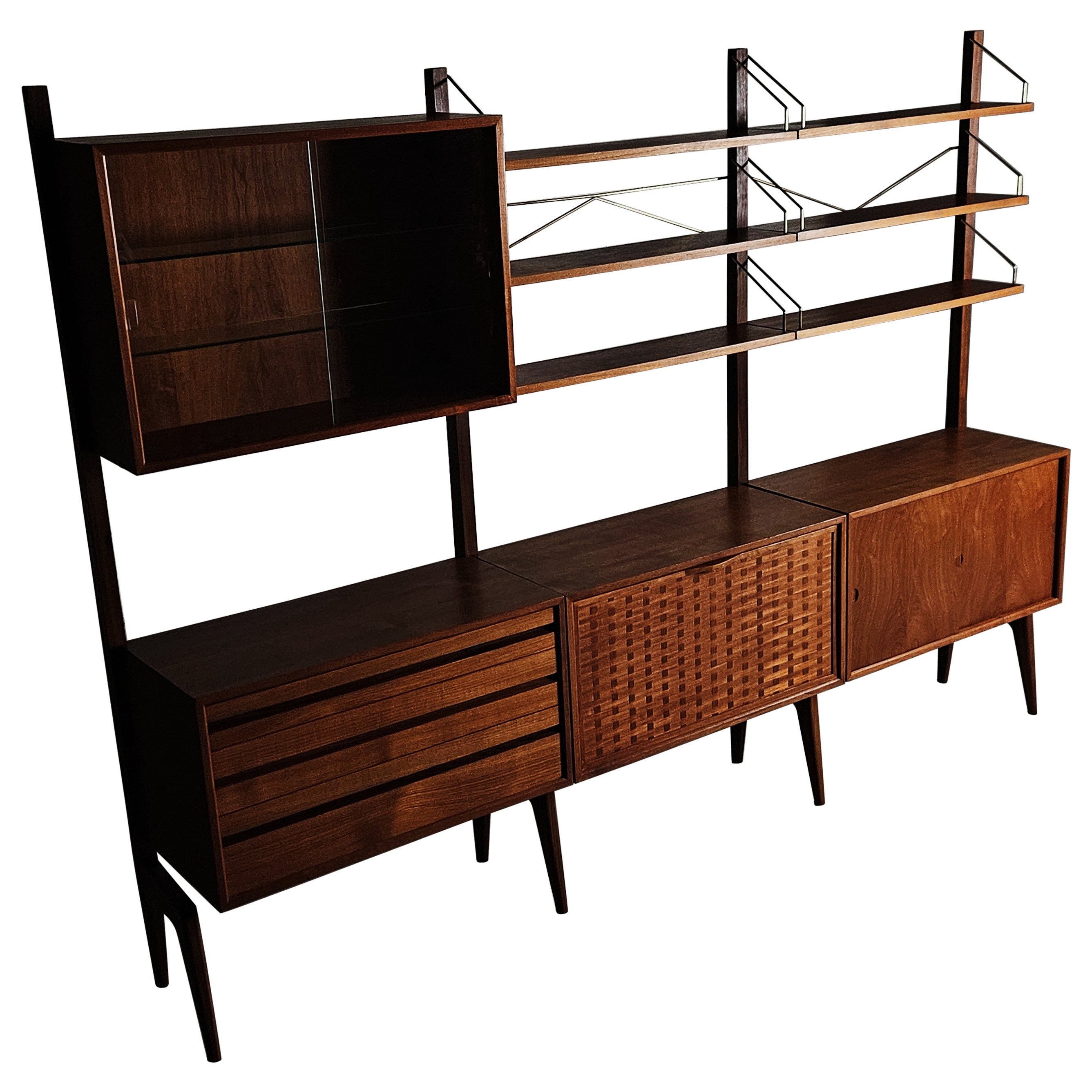 Free standing modular wall unit 'Royal system' Poul Cadovius, Denmark 1960s