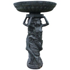 Fontaine sur pied en bronze ancien du début du 20e siècle, classe artistique