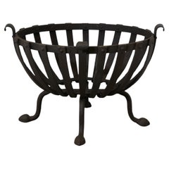 Free Standing Oval Fire Basket, Iron Fire Grate