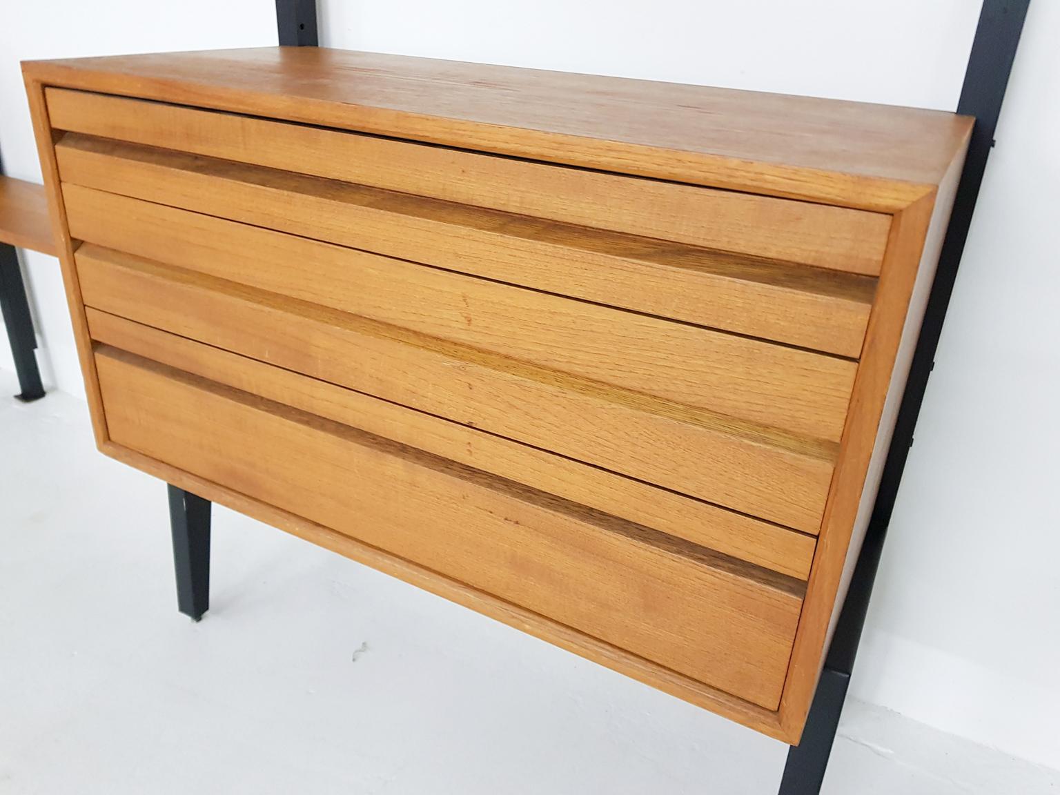 Veneer Free Standing Poul Cadovius for Royal System Wall System, Denmark, 1950s