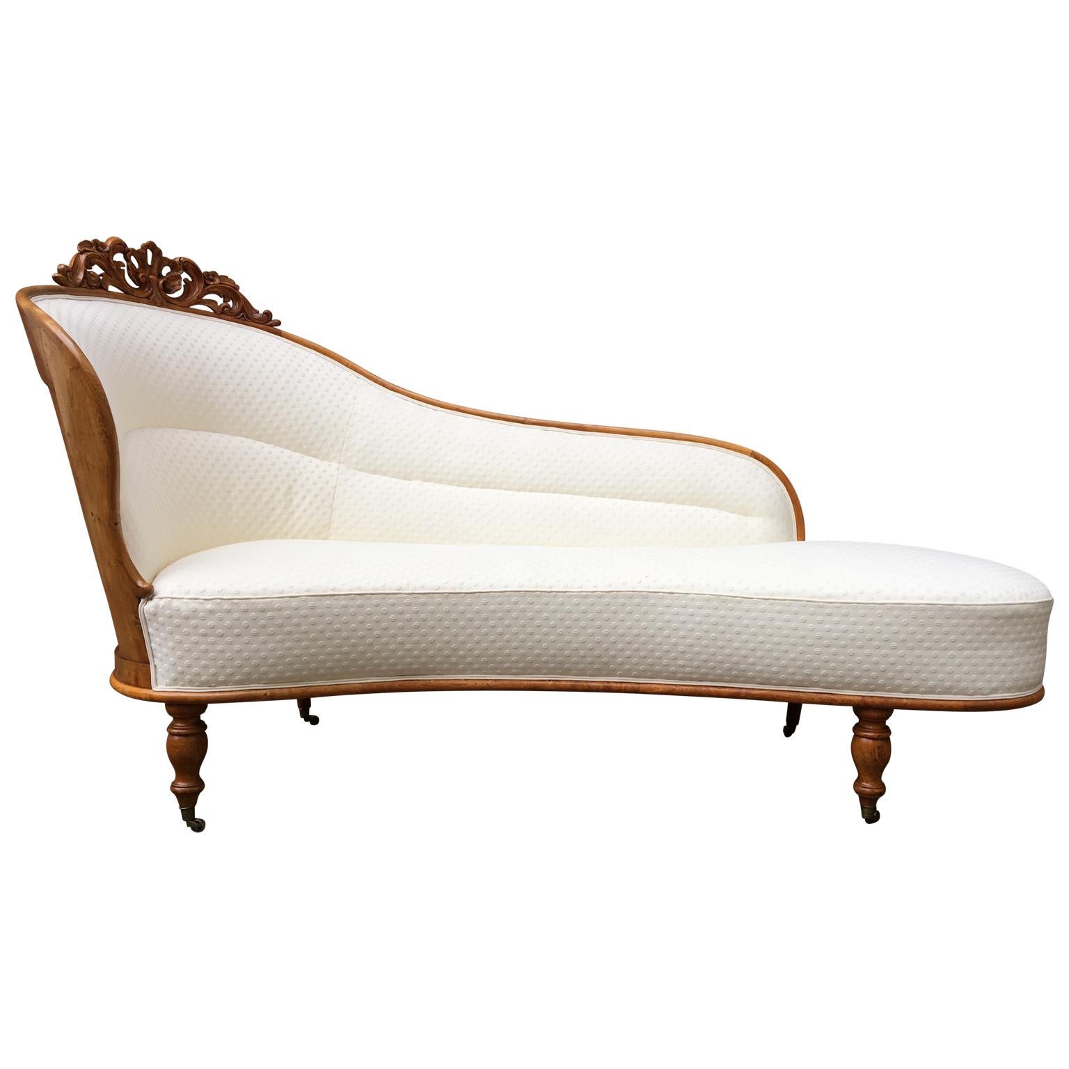 Swedish 19th Century Rococo Chaise Lounge Chair Daybed 3