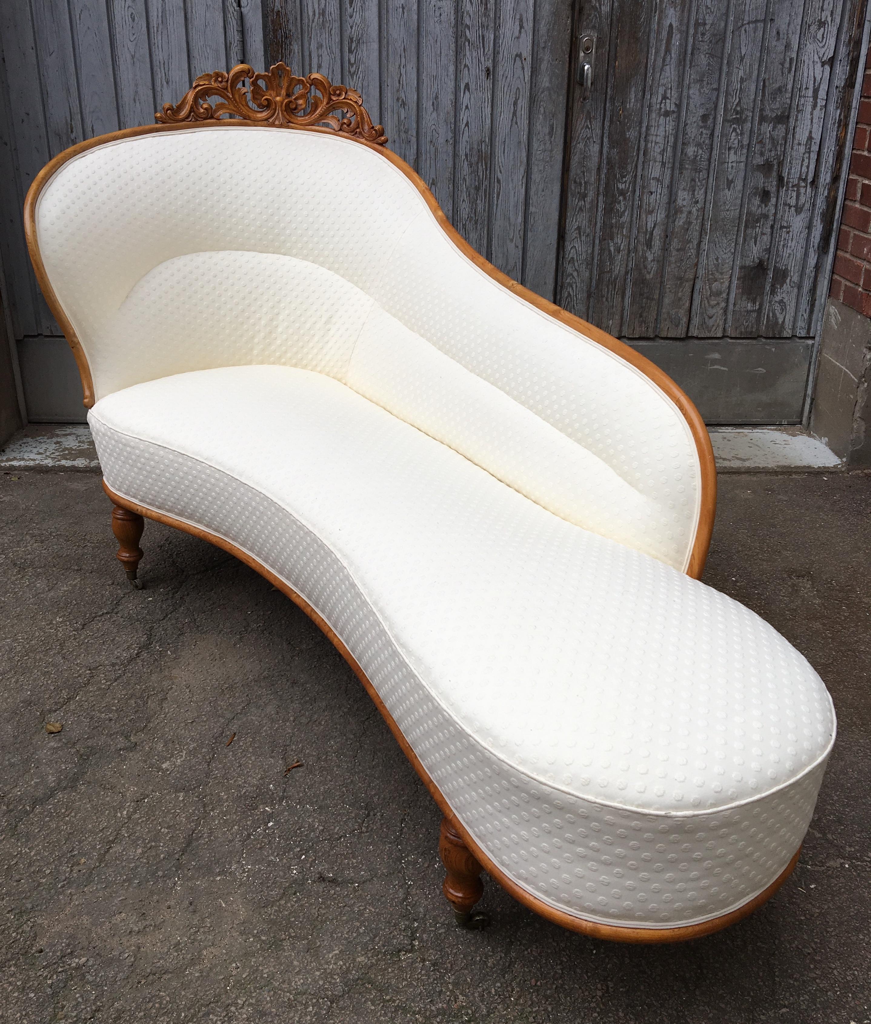 Swedish 19th Century Rococo Chaise Lounge Chair Daybed 7