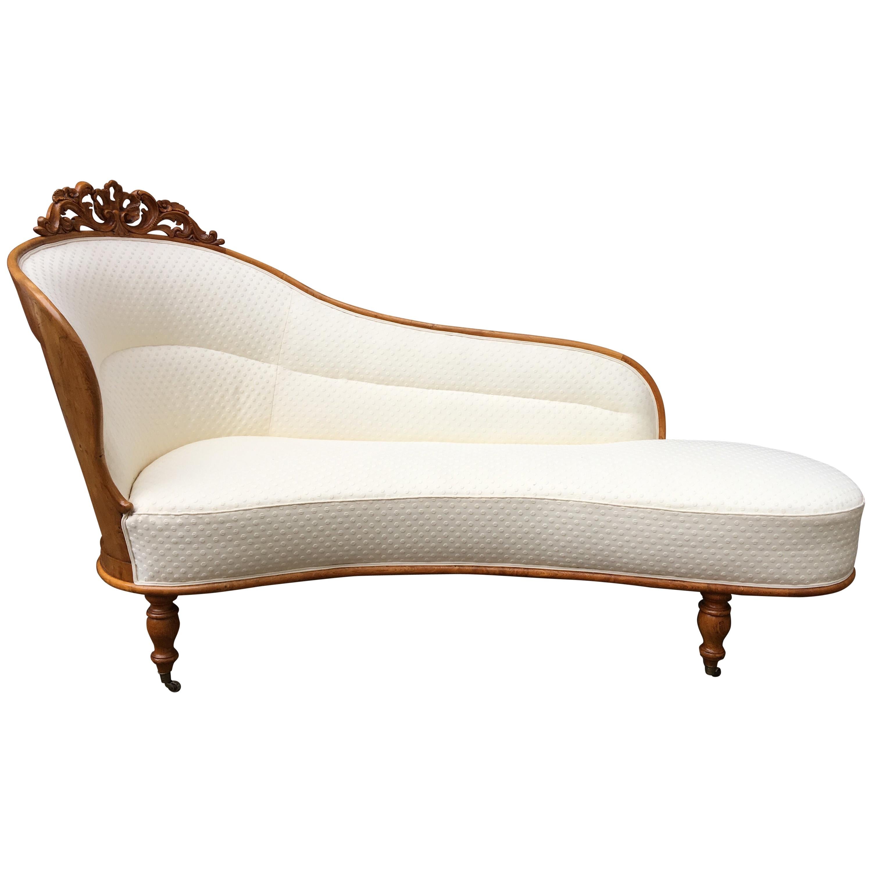 Swedish 19th Century Rococo Chaise Lounge Chair Daybed at 1stDibs