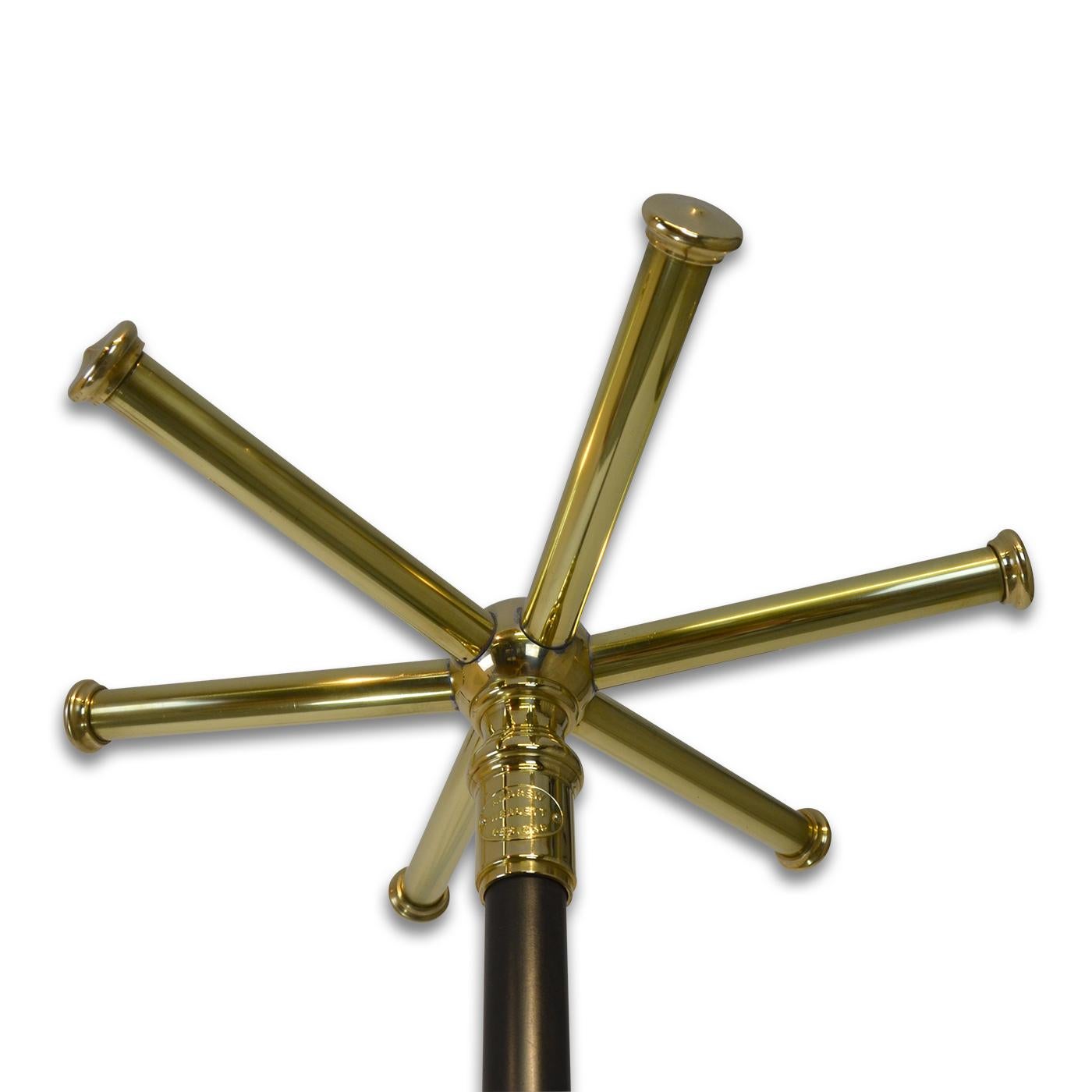 FreeStanding TwoTier Coat Rack or Coat Stand Solid Brass, Steel, Cast