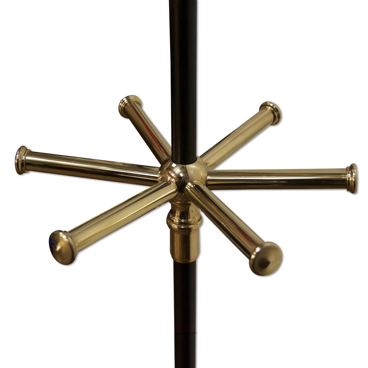 FreeStanding TwoTier Coat Rack or Coat Stand Solid Brass, Steel, Cast