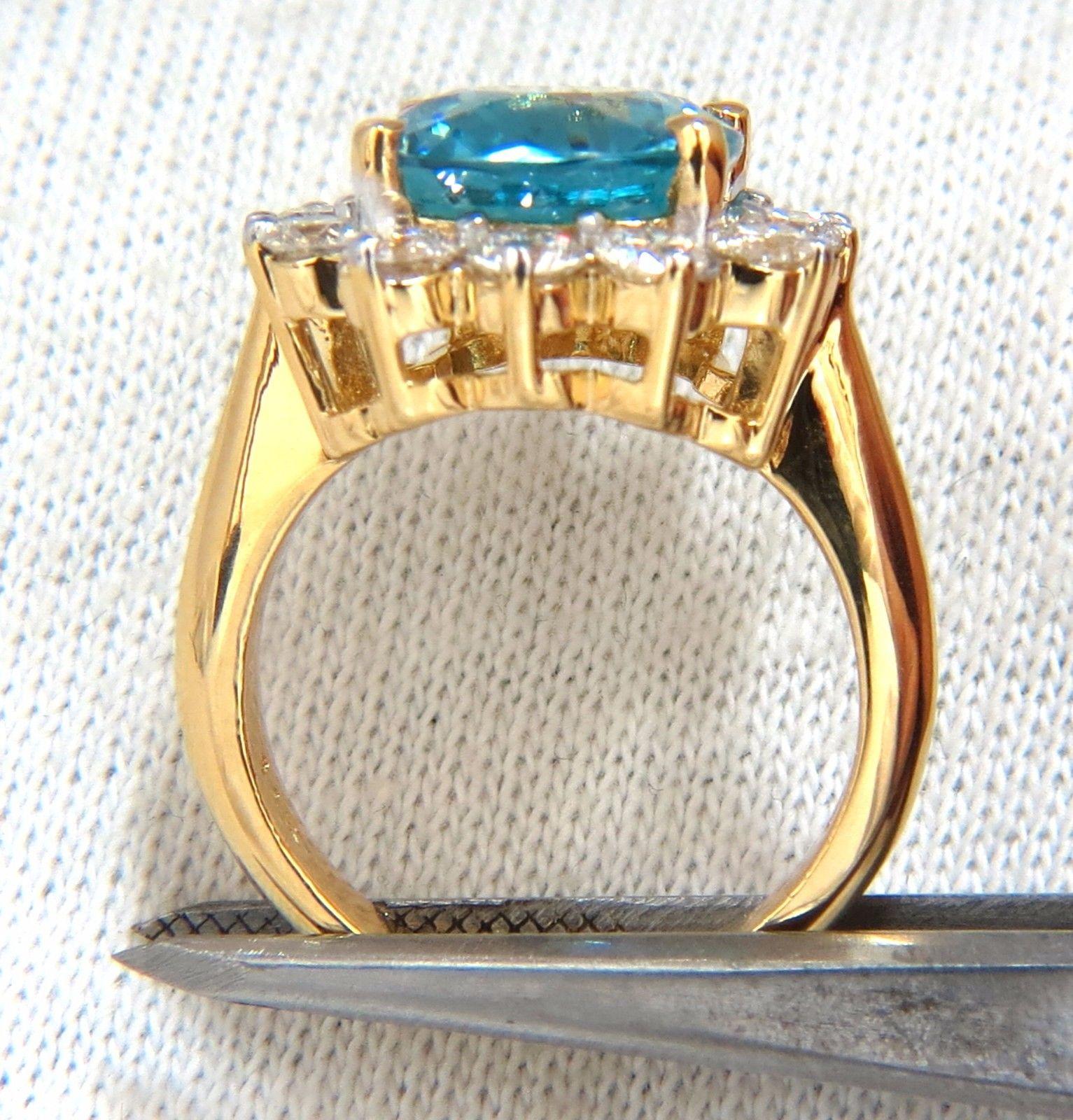 Libertad Añil Azul Puro Natural Circón Anillo de Diamantes 10,05 Quilates 14 Quilates en Nuevo estado para la venta en New York, NY