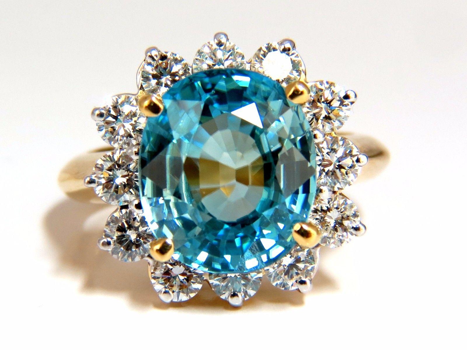 Freedom Indigo Pure Blue Natural Zircon Diamond Ring 10.05 Carat 14 Karat For Sale 4